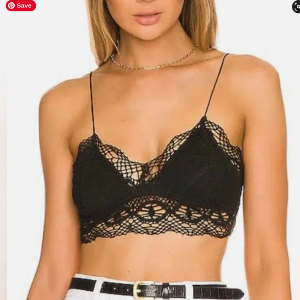 NWT Intimately Free People Mariana Bralette In Black Size Small